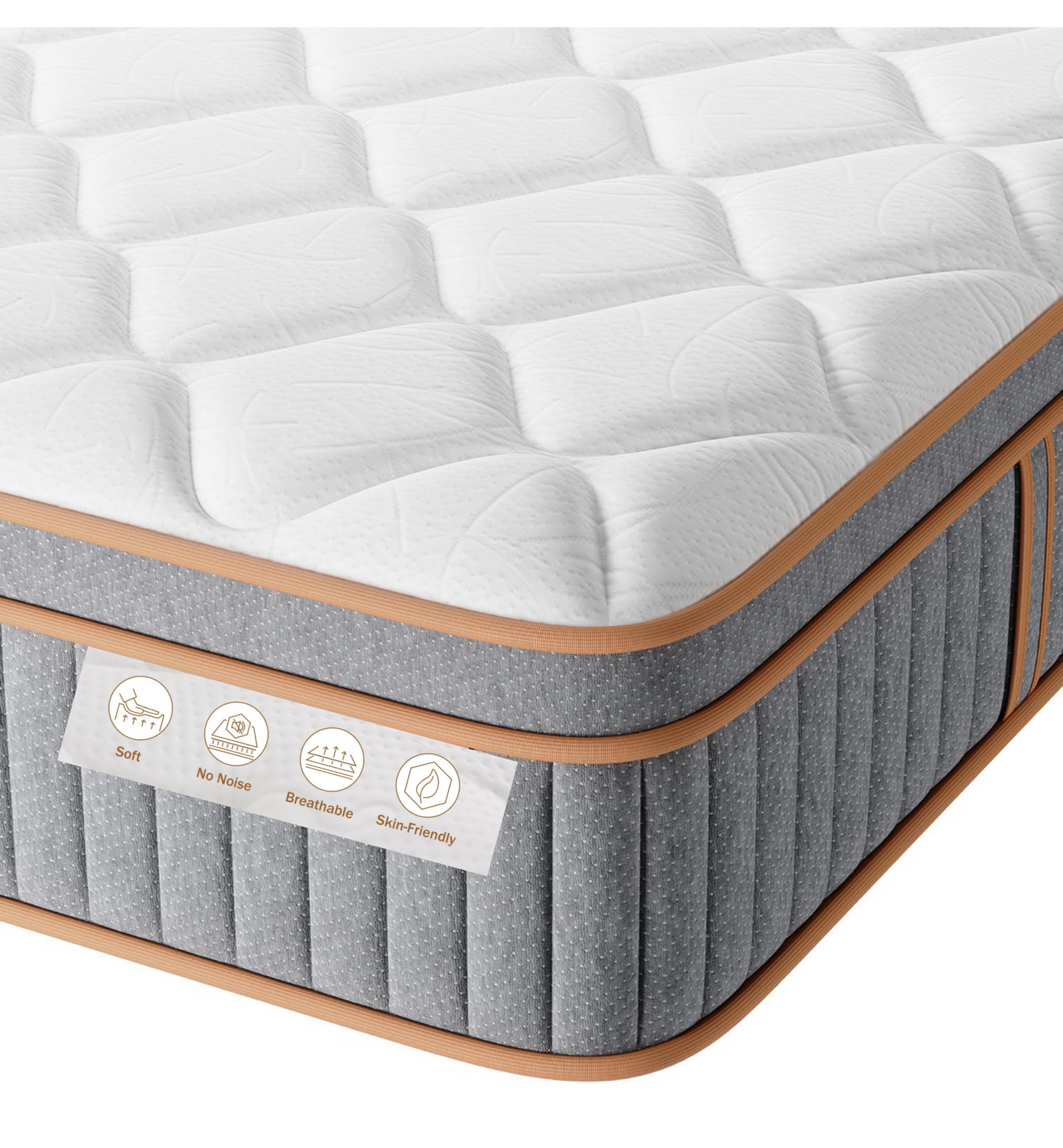 Double Mattresses 10.6Inch Hybrid Mattress Double Bed, Memory Foam Pocket Spring Mattresses Medium Firm