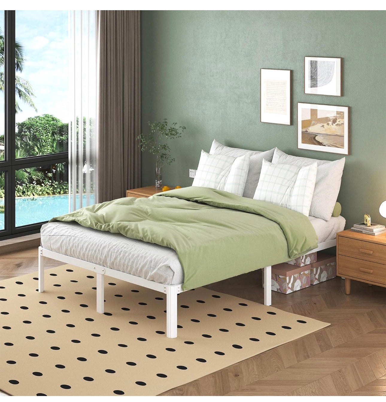 6ft Super King Bed Frame 30.5 cm High with Rounded Corner Legs