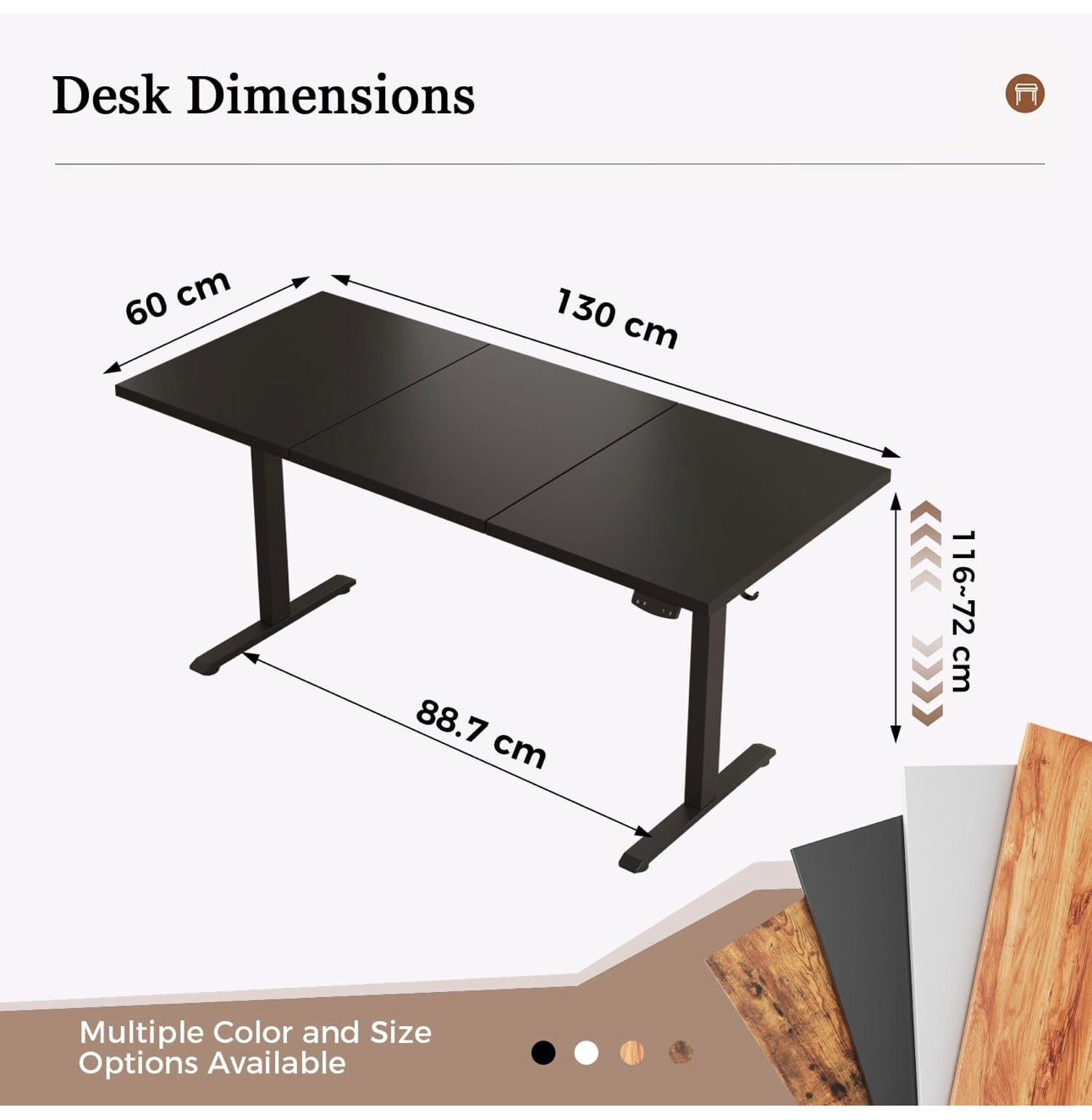 Height-Adjustable Desk, Electric Sit-Stand Office Desk, Computer Desk with 2 Memory Functions