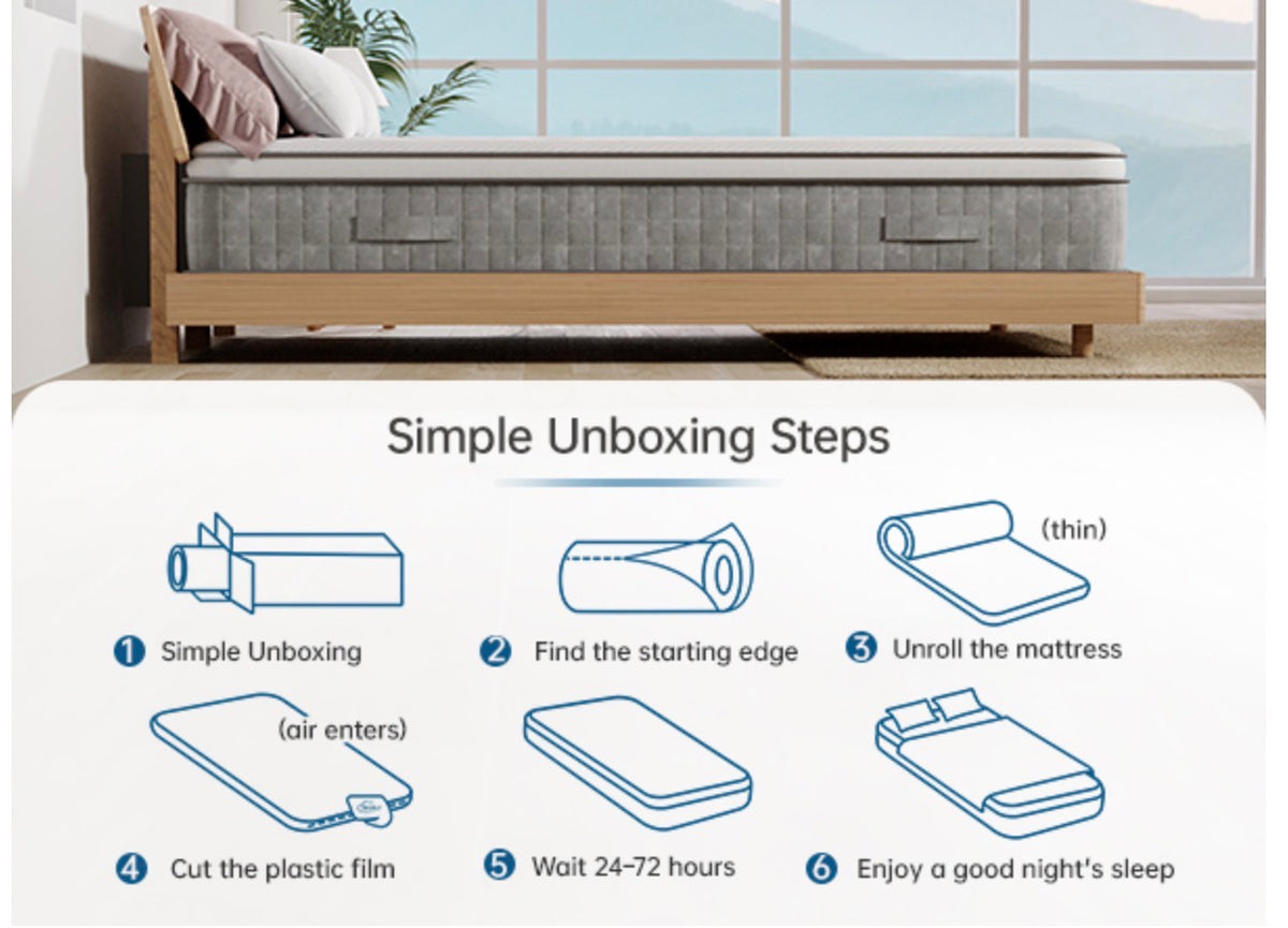 25cm Double Mattress Medium Firm 7-Zone Support Hybrid 135x190cm
4FT6 Mattresses With Memory Foam Pocket Sprung 10 Inch Pressure & Back Pain Relief Edge Support Motion Isolation in a Box