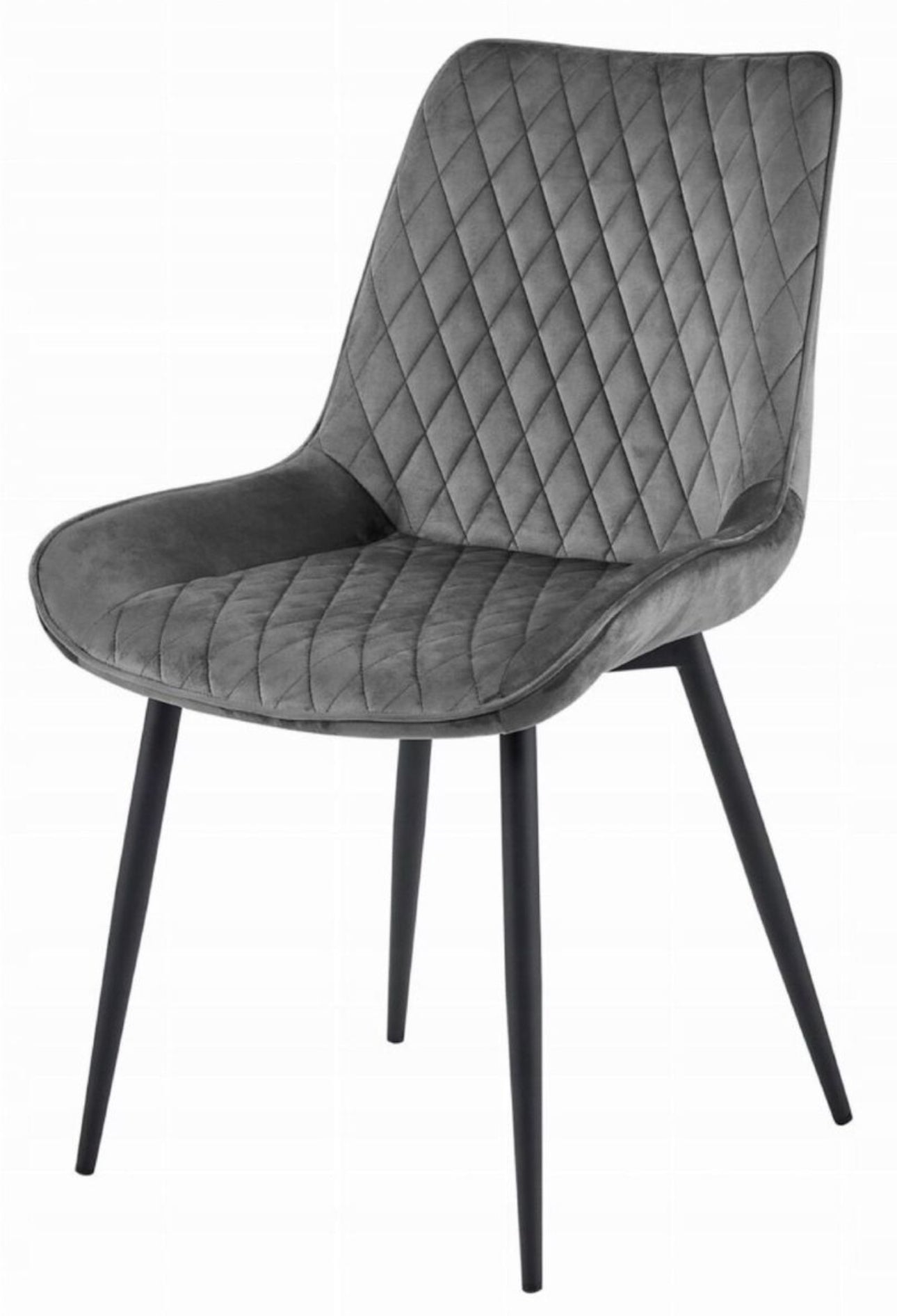 4 x chair dark grey velvet  legs black Vero A