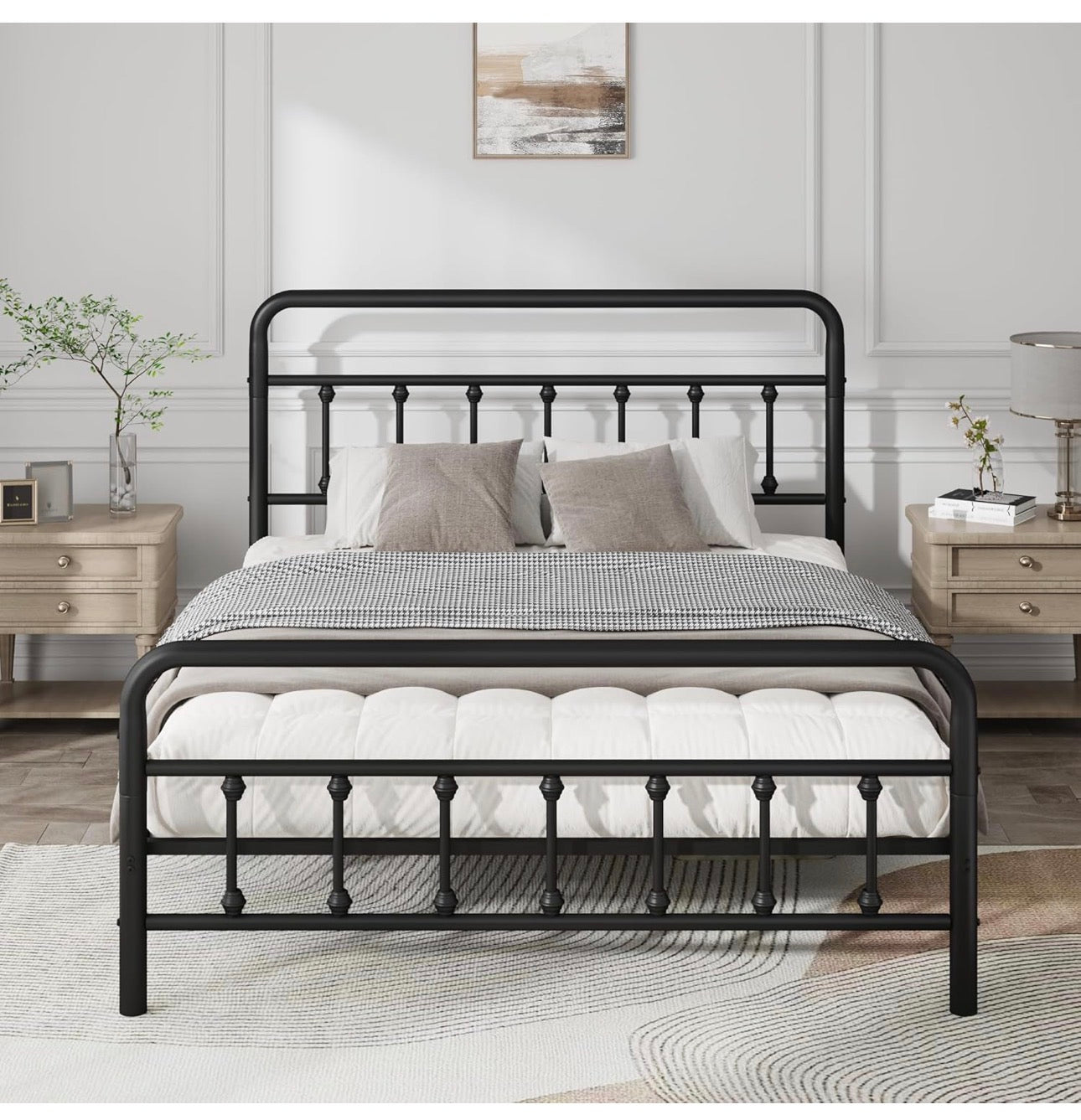 5ft Metal Bed Frame with Victorian Vintage Style