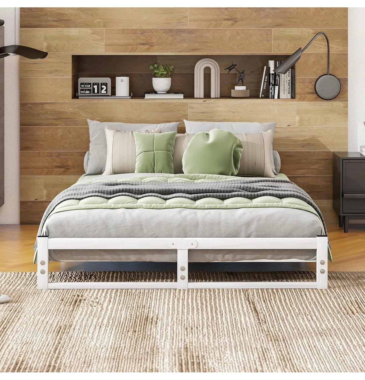 King Size Bed Frame,Metal Platform Low Bed Frame King Size,White
Bed Base with Heavy Duty Steel Slats,5ft Floor BedKing Beds,Mattress Foundation,No Box Spring Needed,Noise Free,Easy Assembly