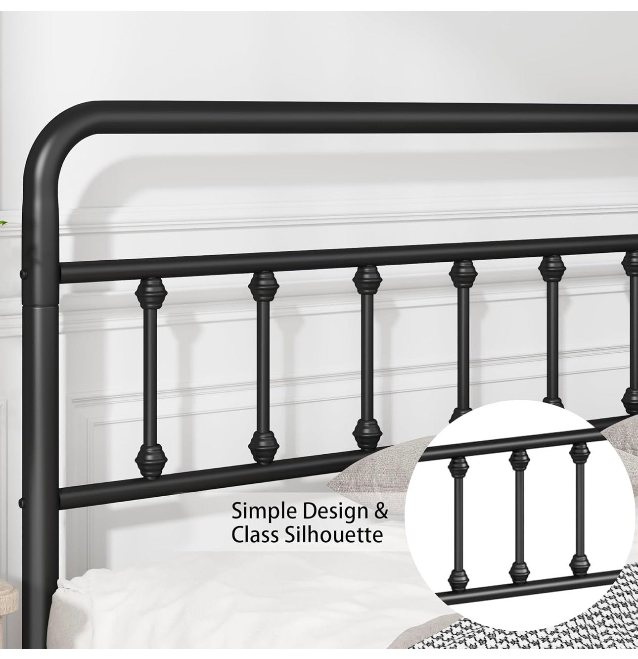 5ft Metal Bed Frame with Victorian Vintage Style