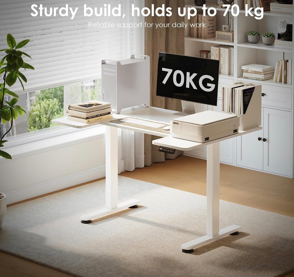 Height Adjustable Desk, U Shaped Standing Desk with 3 Memory Presets
120×70cm Electric Sit Stand Desk, Ergonomic Wrap Around Computer Table, Ultra Quiet Motor for Home Office Living Room,