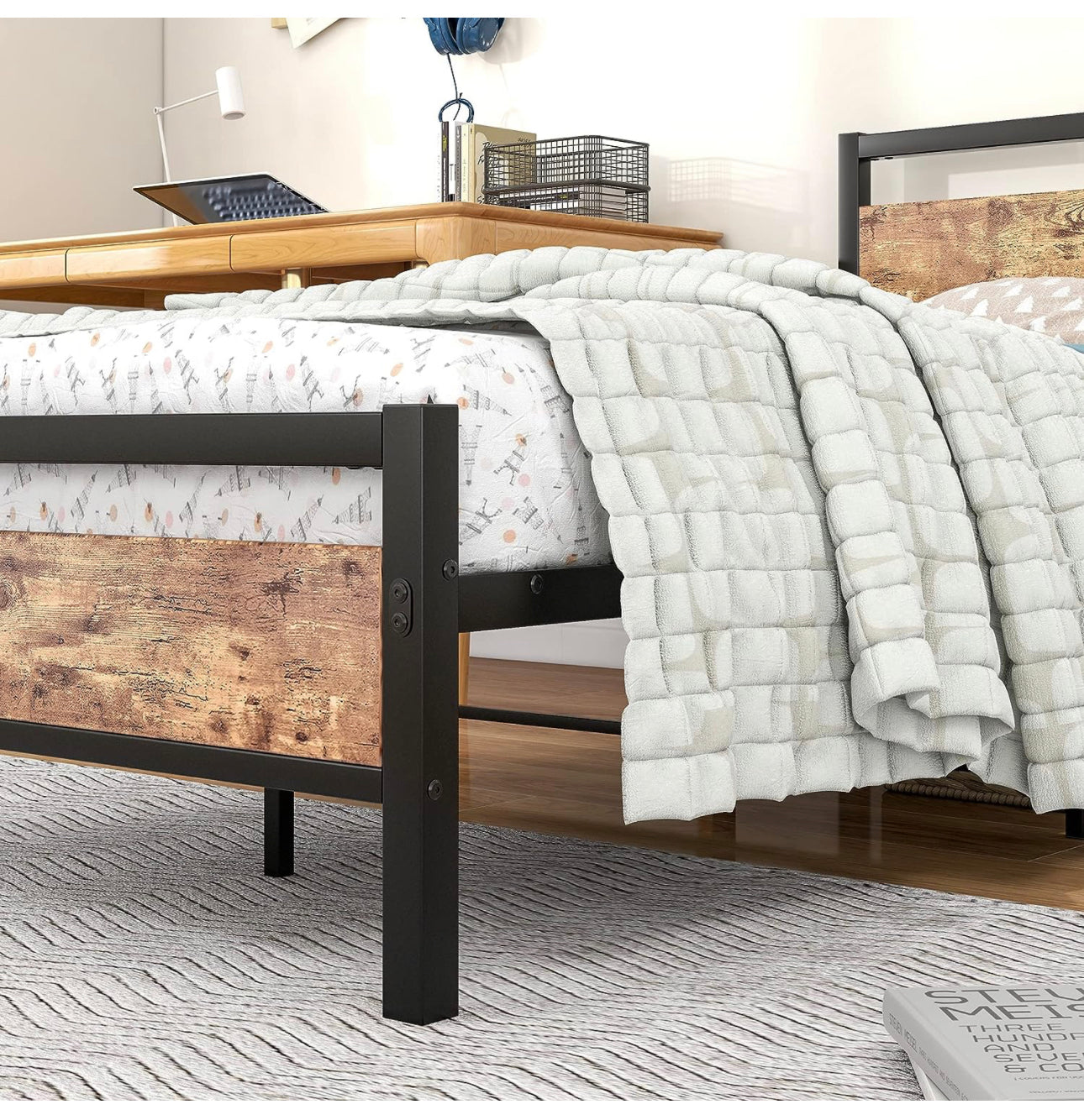 3ft Single Size Metal Platform Bed Frame