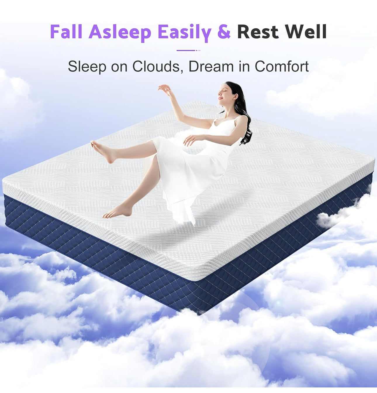 Double Mattress 30cm, 12 Inch Innerspring Hybrid Mattresses Double 4FT6