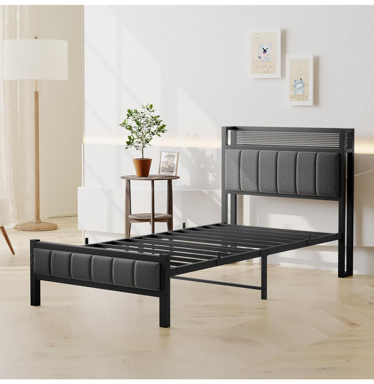 3ft Single Bed Frames with Storage Headboard