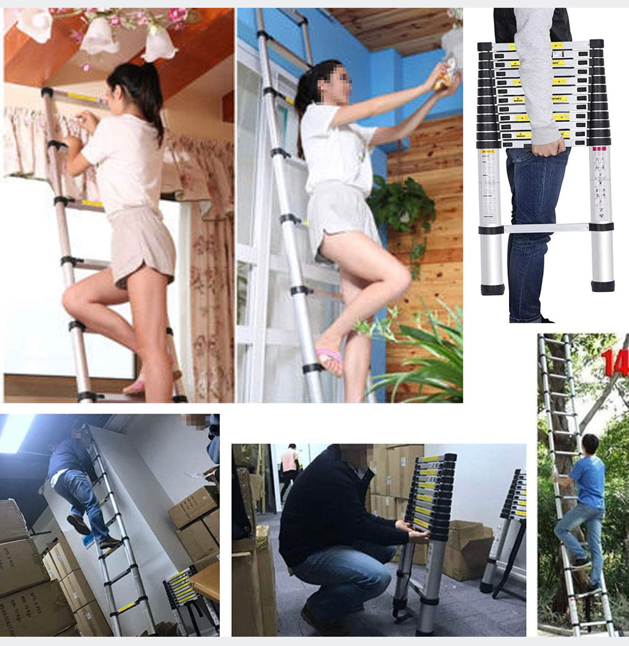 Ladder 3,8 m aluminum up to 150 kg