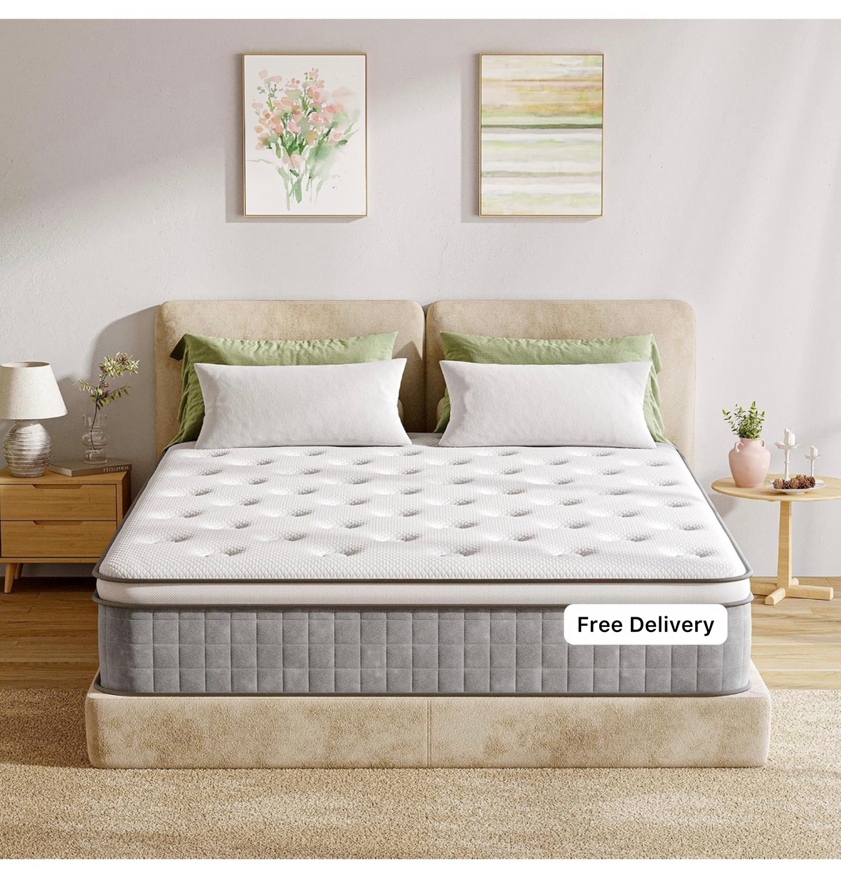 25cm Double Mattress Medium Firm 7-Zone Support Hybrid 135x190cm
4FT6 Mattresses With Memory Foam Pocket Sprung 10 Inch Pressure & Back Pain Relief Edge Support Motion Isolation in a Box