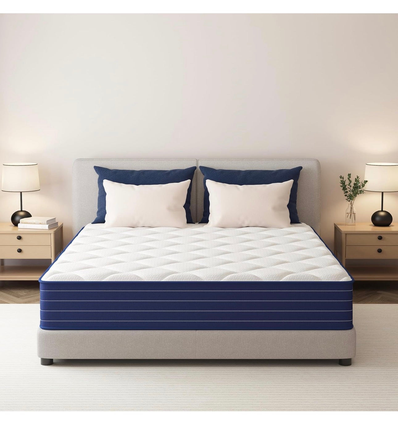 4FT6 Double Mattresses – 25cm Medium Firm Support, Pressure Relief, Breathable Cover, Motion Isolation, OEKO-TEX® Certified, 135x190cm– Pocket Spring