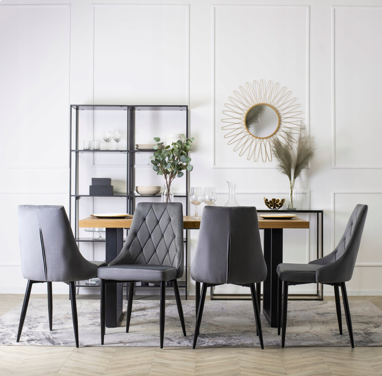 Set of 4x Velvet Upholstered Chairs