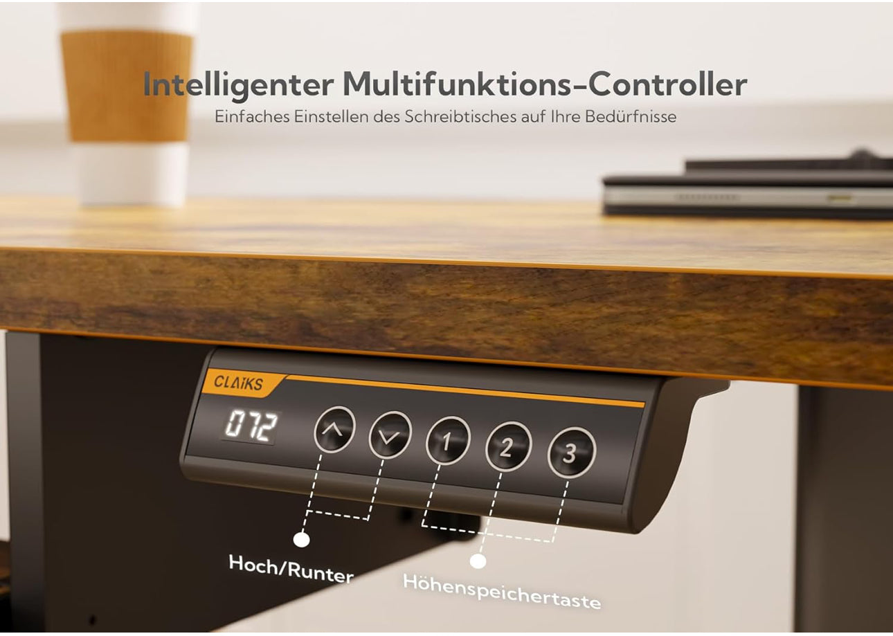 Electric Standing Desk with Keyboard Tray 140x60cm