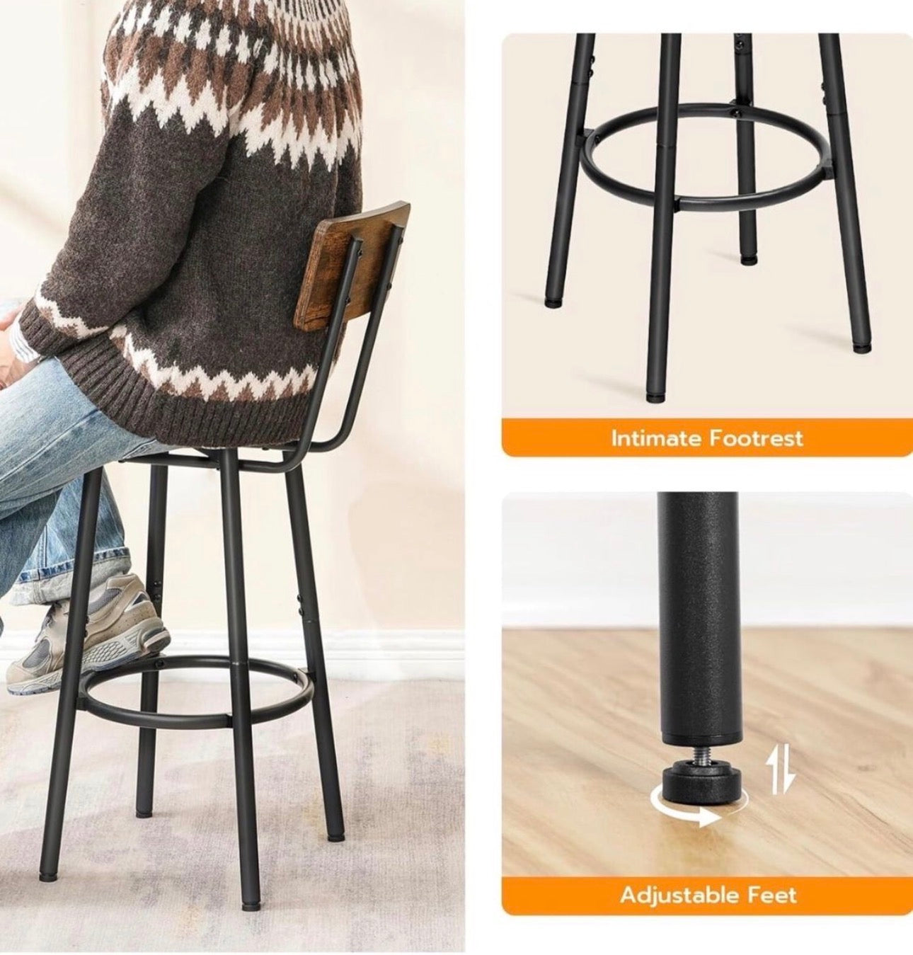 Bar Stools Set of 4 , Breakfast Bar Stools