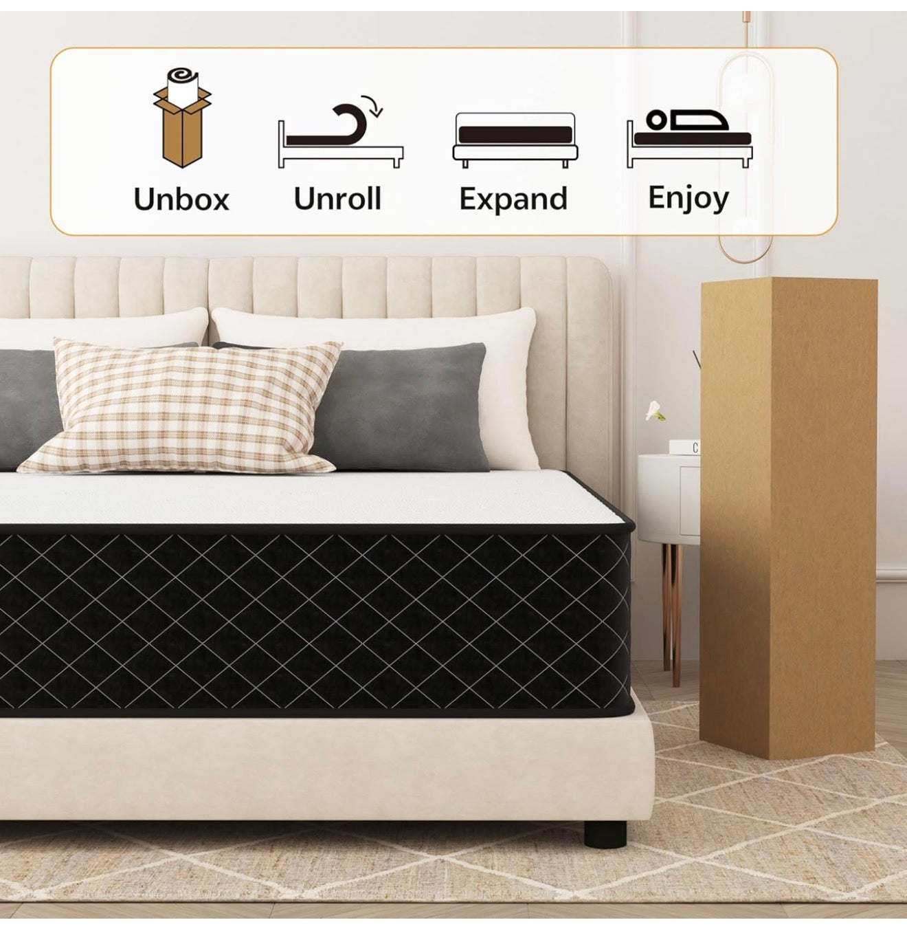 4FT6 Double Mattresses – 25cm Extra Firm Support, Pressure Relief, Breathable Cover, Motion Isolation & Edge Support, OEKO-TEX® Certified, 135x190cm– Pocket Spring