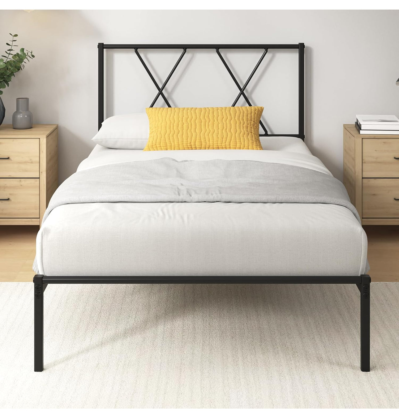 Single Bed Frame  Bed 90x190 cm 30cm Height