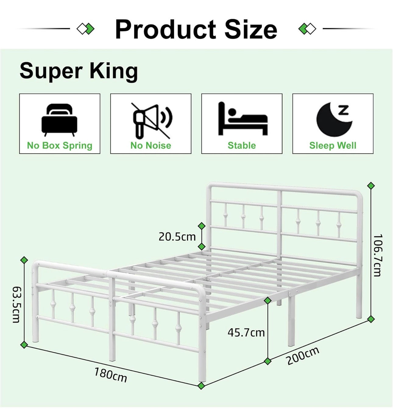 Super King Bed Frame 6ft with Headboard and Footboard