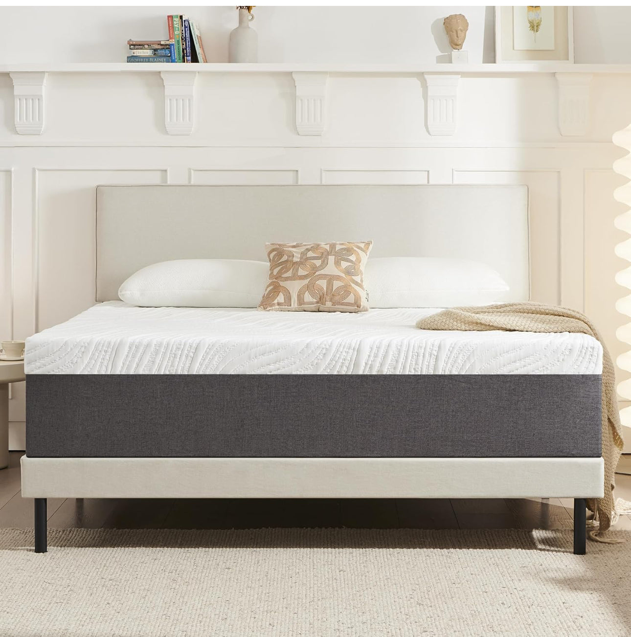 Mattresses, 25cm Super King Mattresses with Memory Foam and Anti-mite, Breathable, Removable Carved Cover