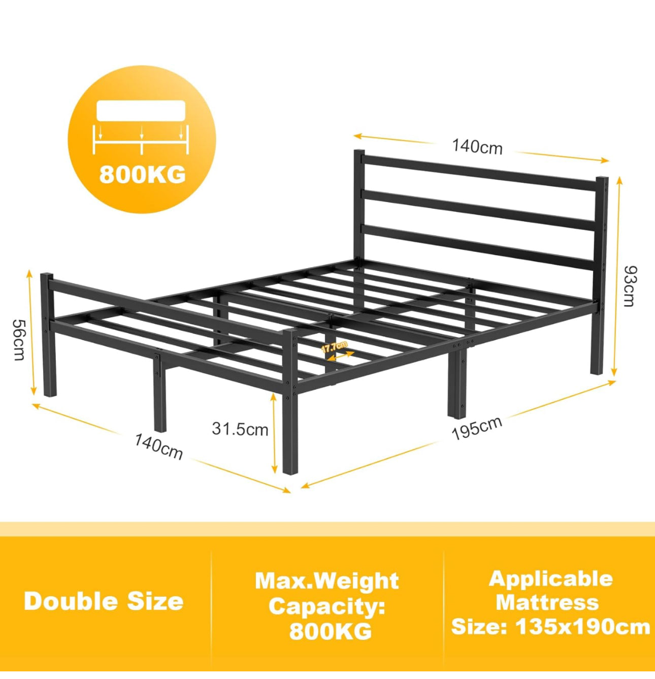 Double Bed Frames with Headboard