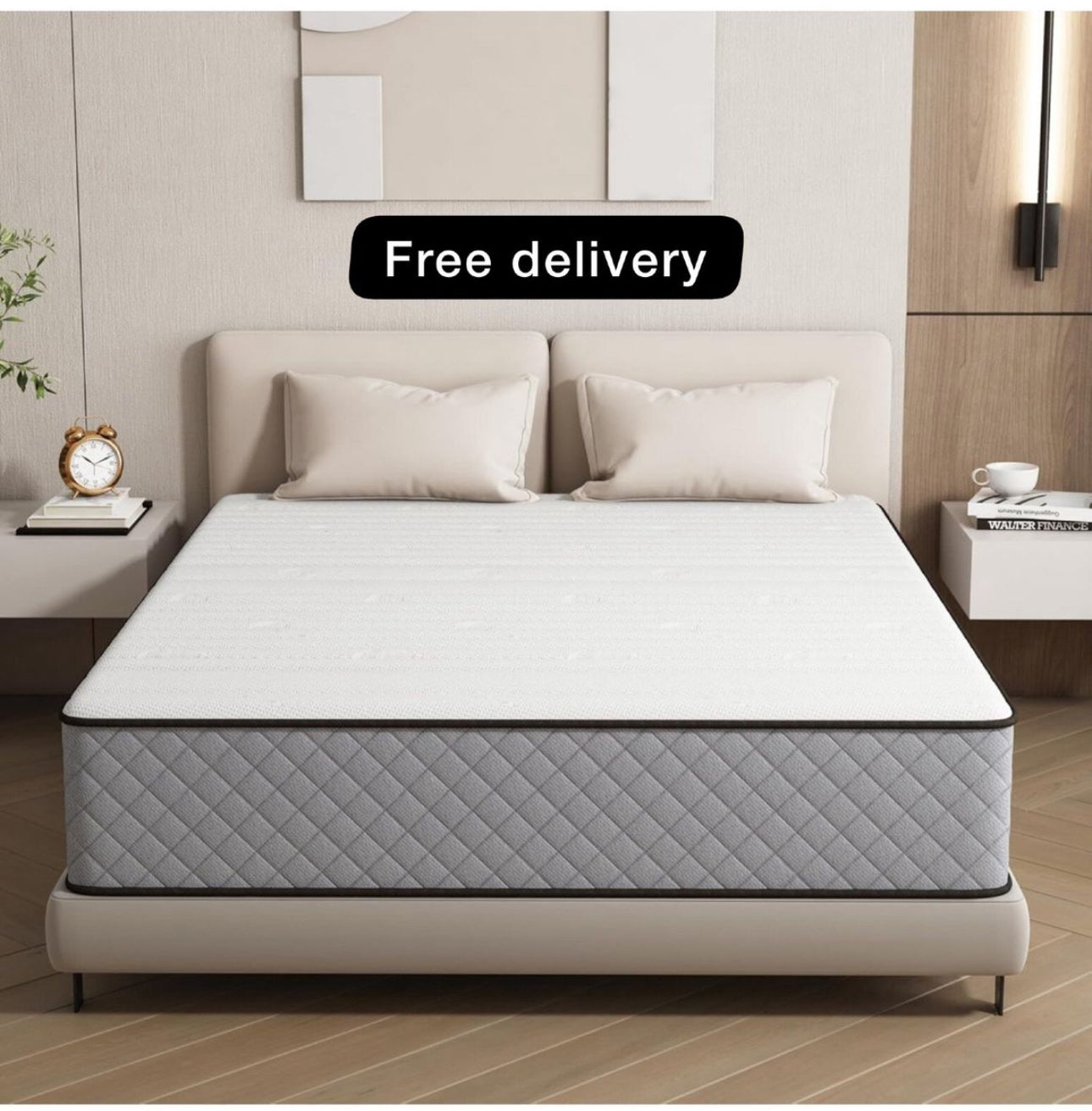 25CM Double Mattresses with Innerspring Hybrid Memory Foam, Double Size Mattress for Ultimate Support & Pressure Relief,
