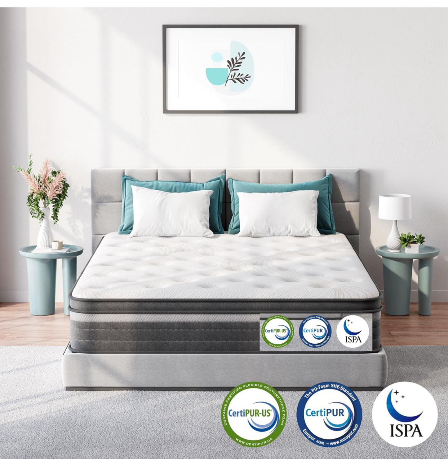 Gel Individually Pocket Sprung Double Mattress 4FT6 with Breathable Soft Fabric