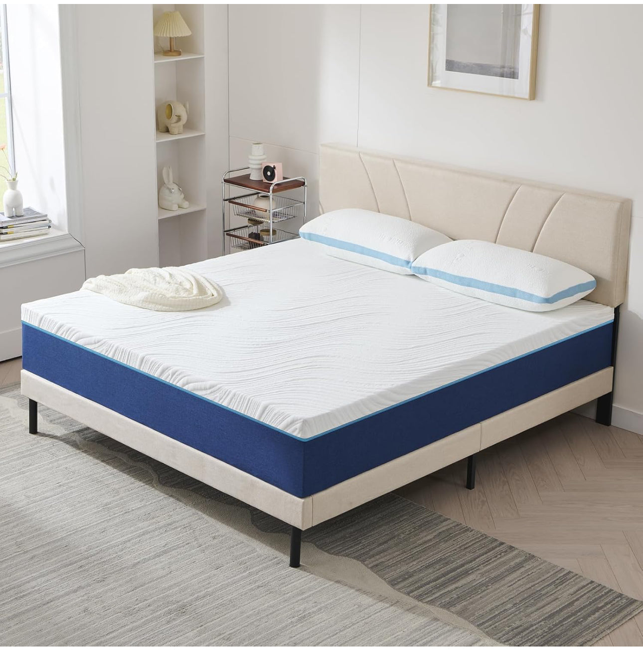 Super King Mattress for Super King Bed,20cm Height,Memory Foam With Carved Knitted Cover for Pressure and Back Pain Relief