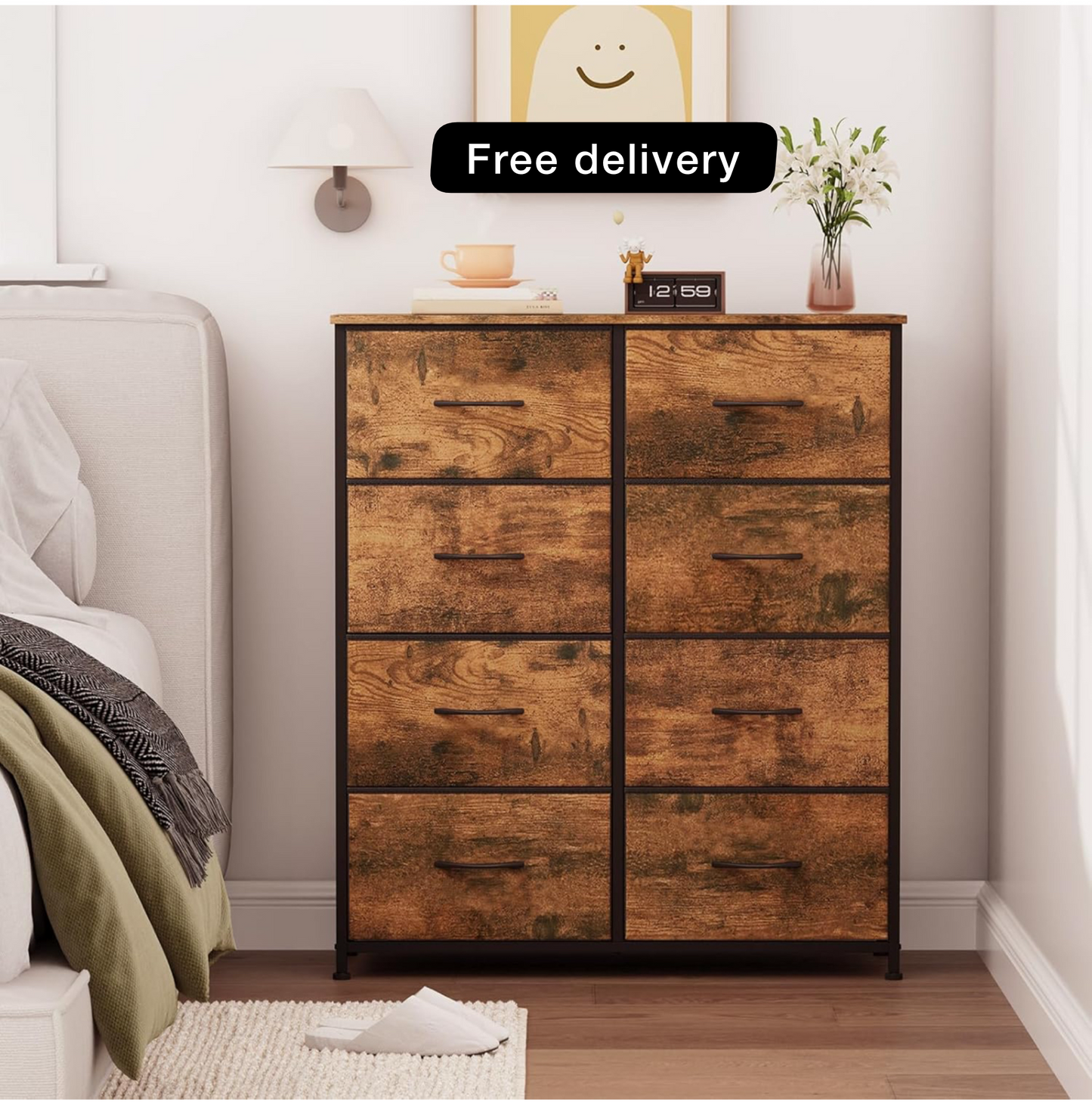 Tall Chest of Drawers for Bedroom with 8 Drawers,