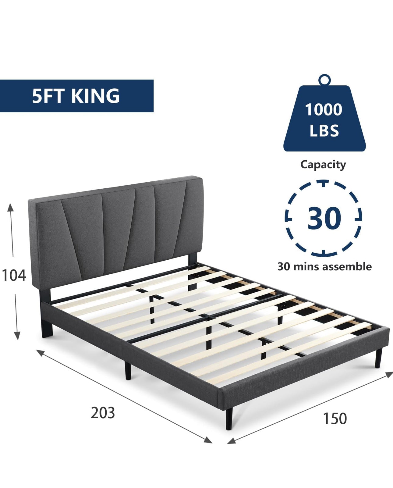 King size Bed Upholstered