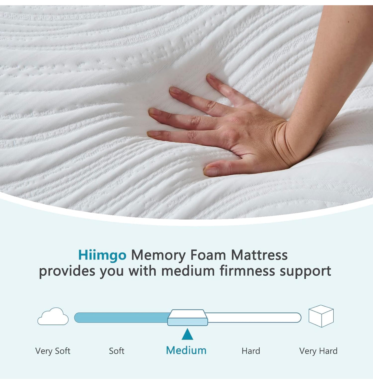 Super King Mattress for Super King Bed,20cm Height,Memory Foam With Carved Knitted Cover for Pressure and Back Pain Relief