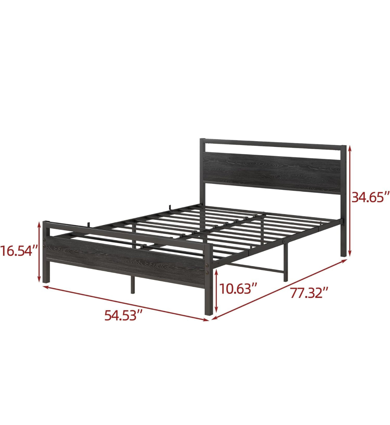 Double Bed Frames with Wooden Headboard