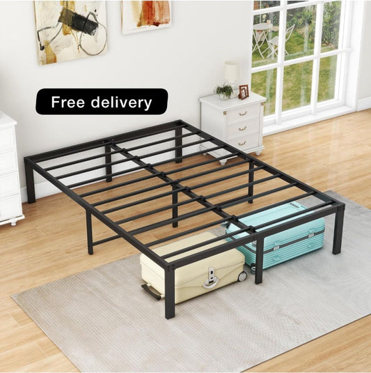 4ft6 Double Bed Frames, 36cm High Metal Platform