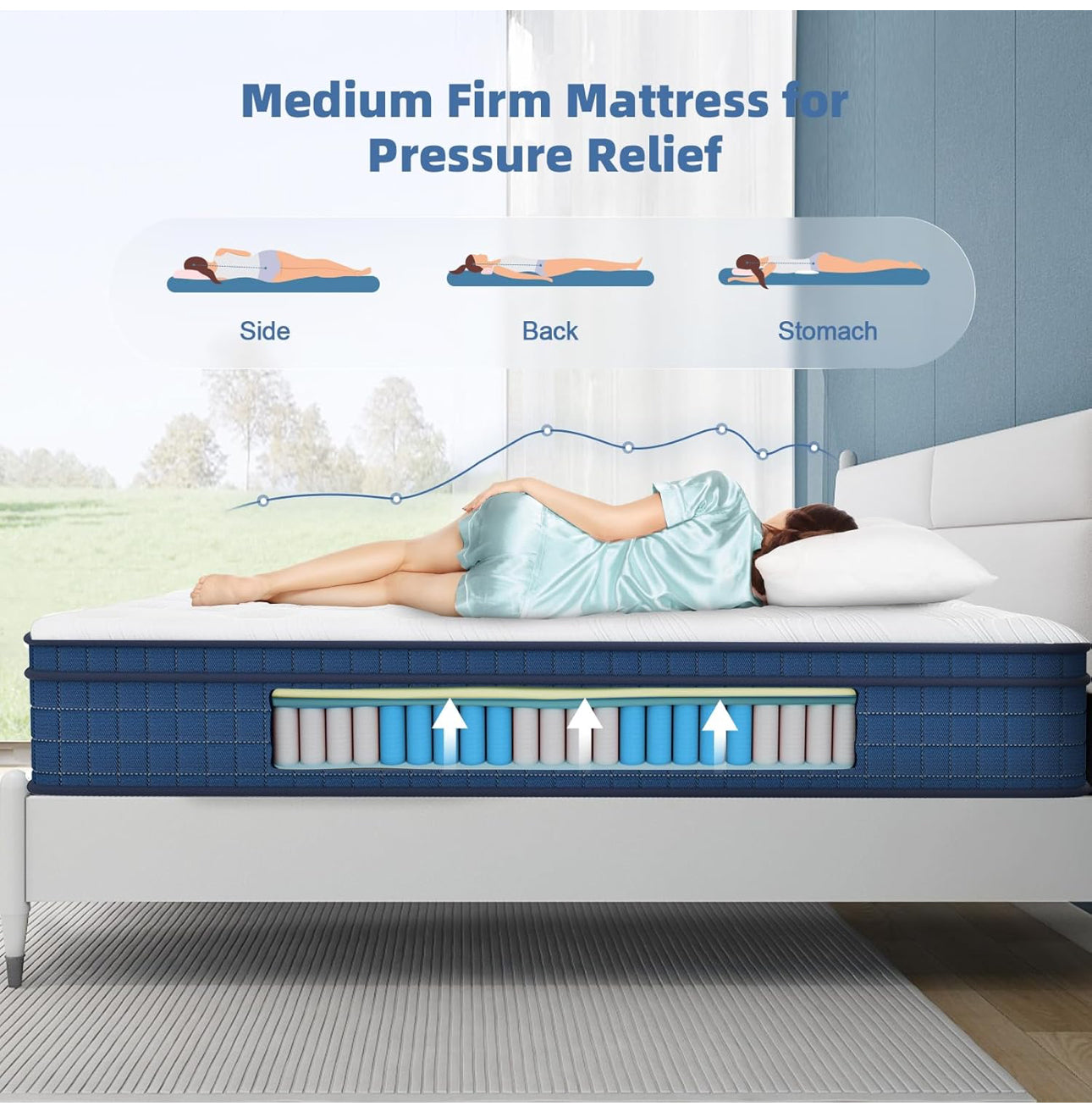 Double Mattress, 4FT6 Hybrid Mattress with Pocket Sprung