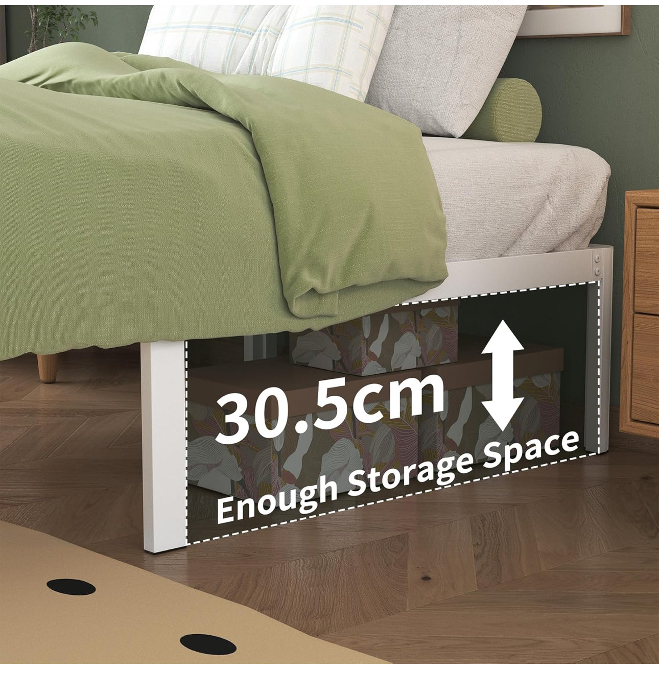3ft Single Bed Frame with Rounded Corner Legs