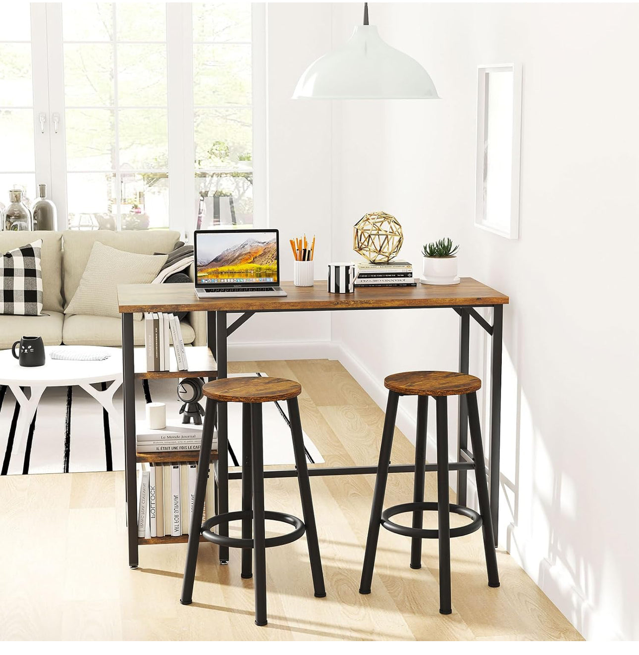 Bar Stools Set of 2, 64CM Kitchen Breakfast Bar Stools