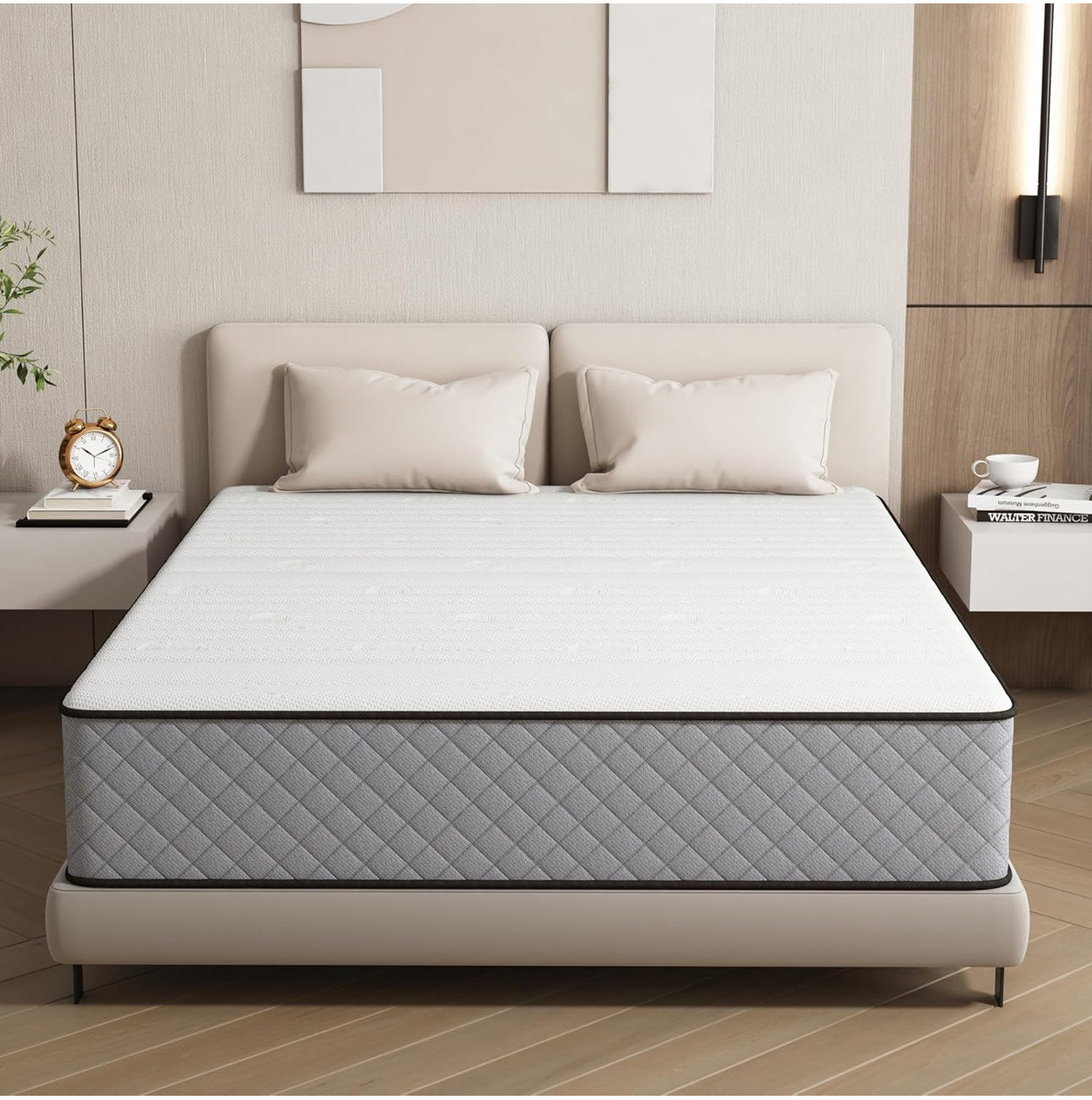 25CM Double Mattresses with Innerspring Hybrid Memory Foam, Double Size Mattress for Ultimate Support & Pressure Relief,