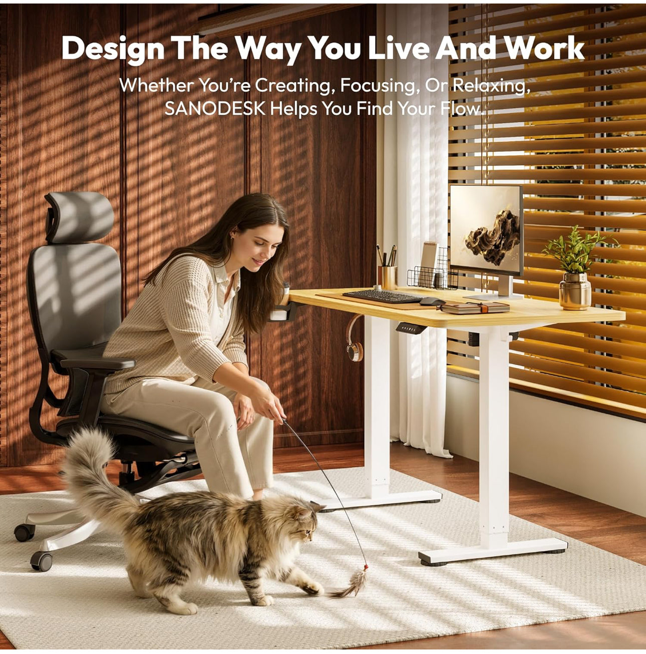 Electric Standing Desk ONE PIECE 110 * 54 Height