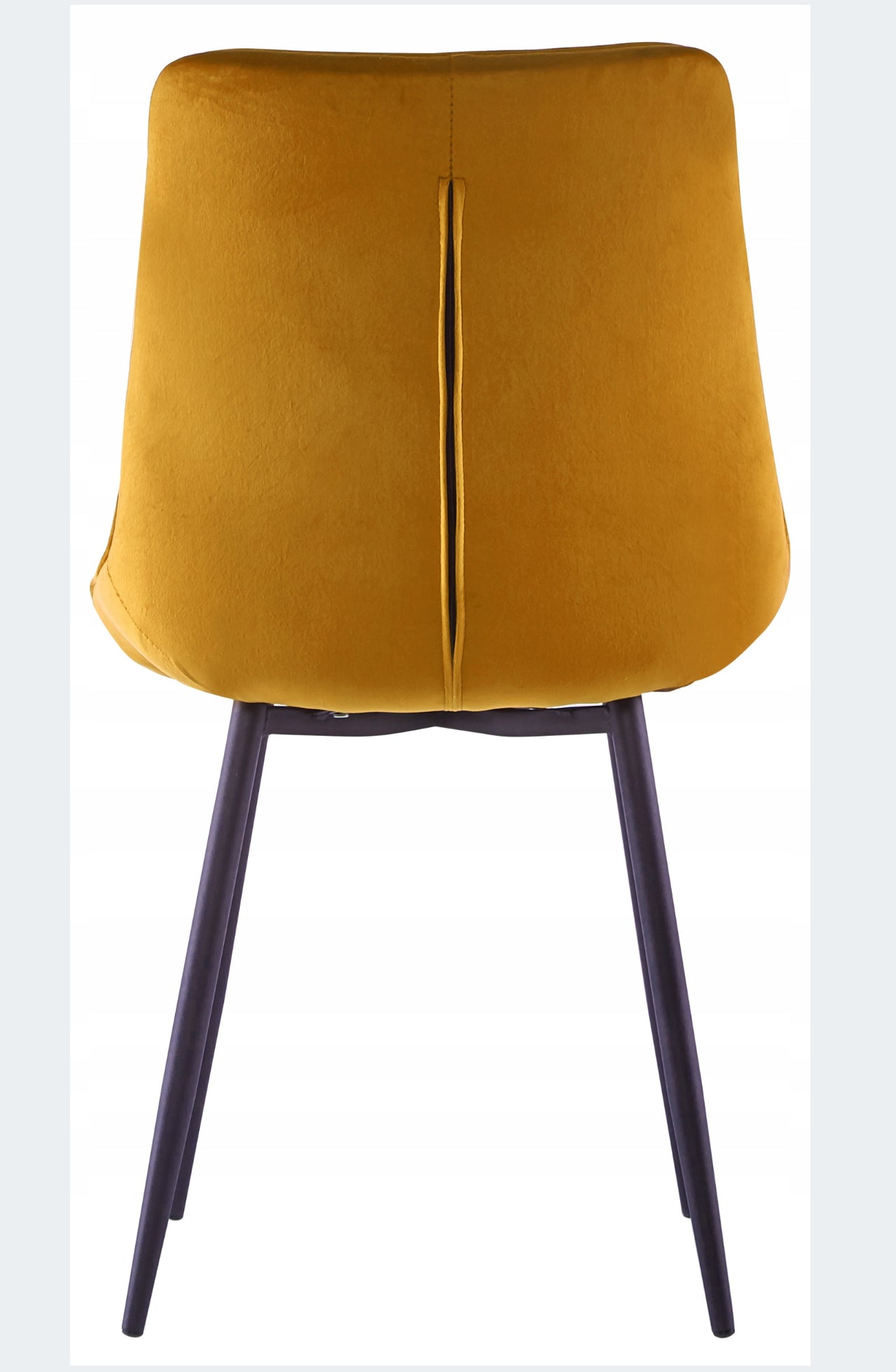 Set Of 4 Velvet Mustard Upholstered Chairs