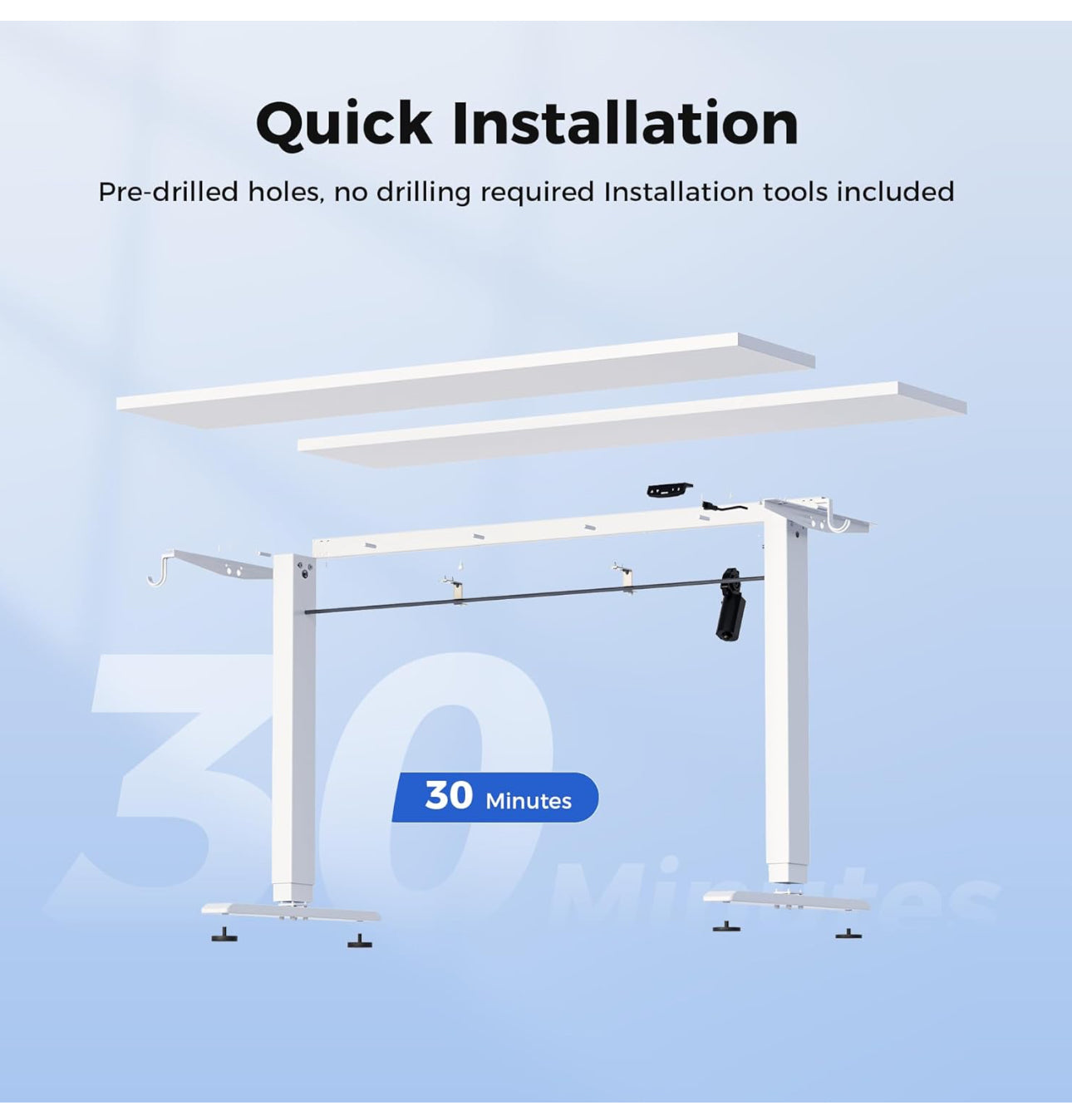 Electric Standing Desk, 120 x 60 cm Height Adjustable