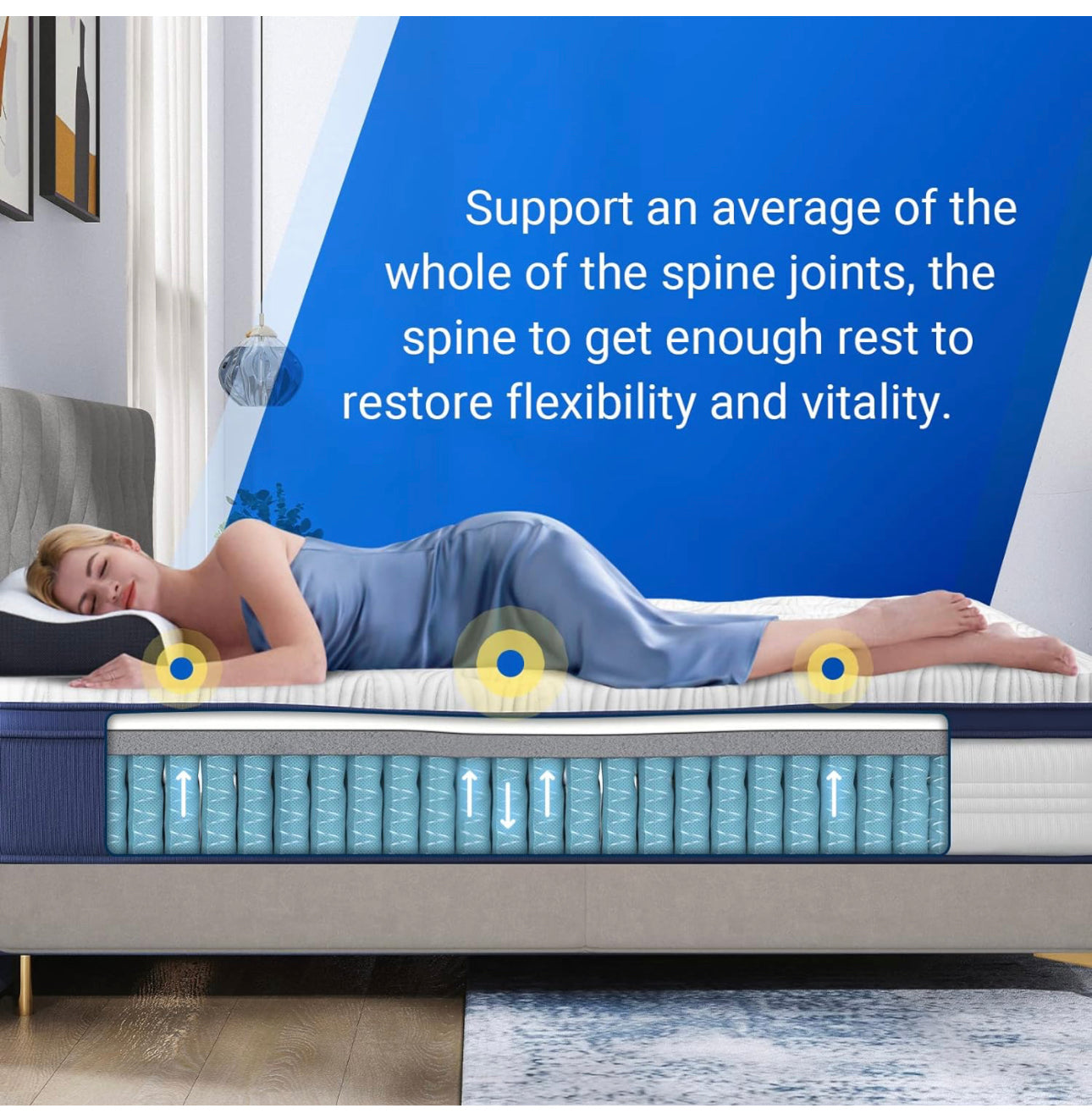 Single Mattress 3FT, 7 Inch Bamboo Fibers Foam and Spring