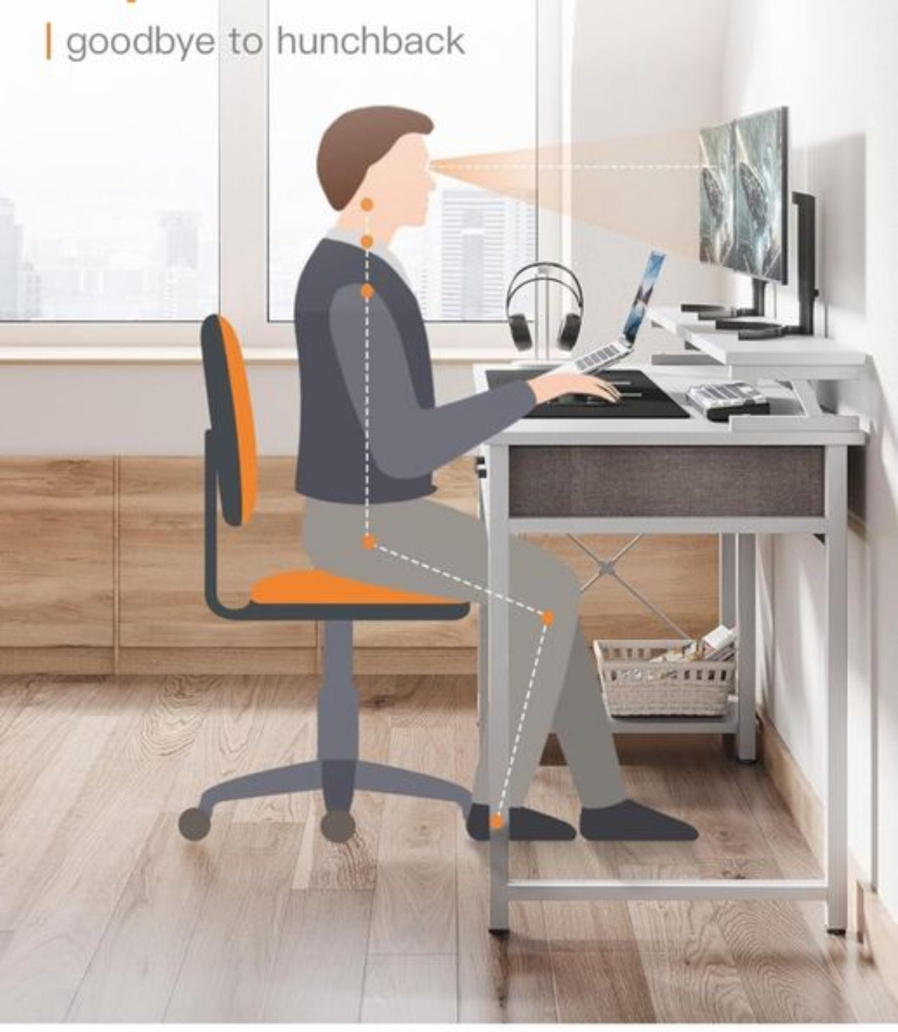 Computer Desk with Drawers 120 x 48 cm