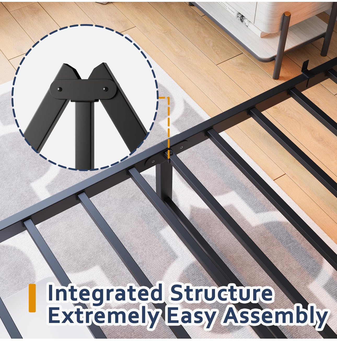 King Size Bed Frame with Upholstered Headboard, Wooden Storage Headboard Shelf, 5ft Upholstered Bed Frame Kingsize with Charging Station/USB Ports and LED Lights