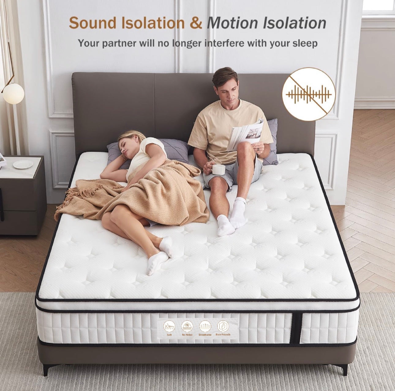 Double Mattress,10.2 INCH Hybrid
