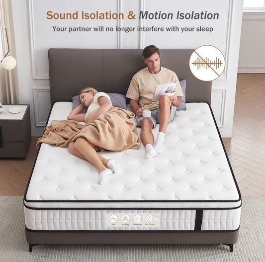 Double Mattress,10.2 INCH Hybrid