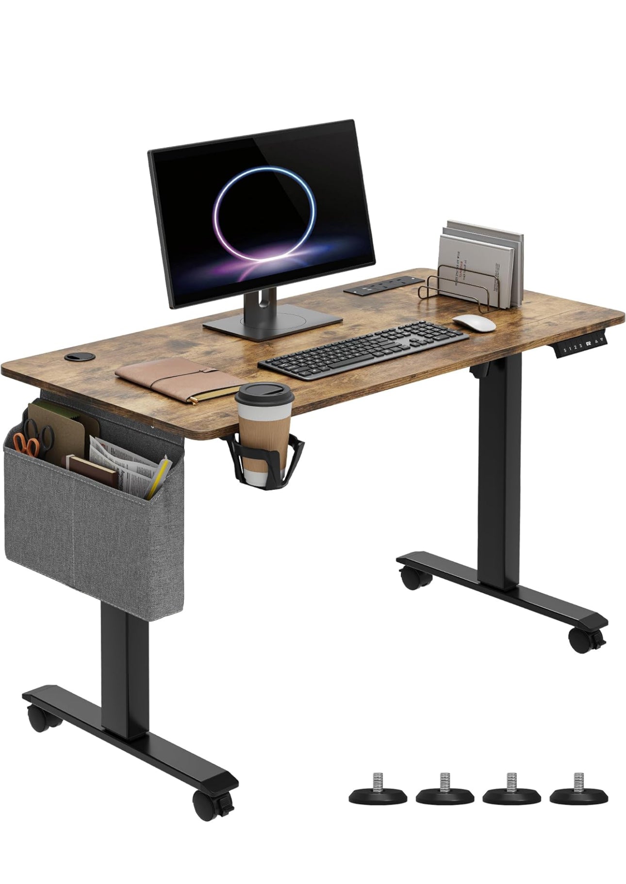 Electric Standing Desk With 2 USB Ports & Power Outlets