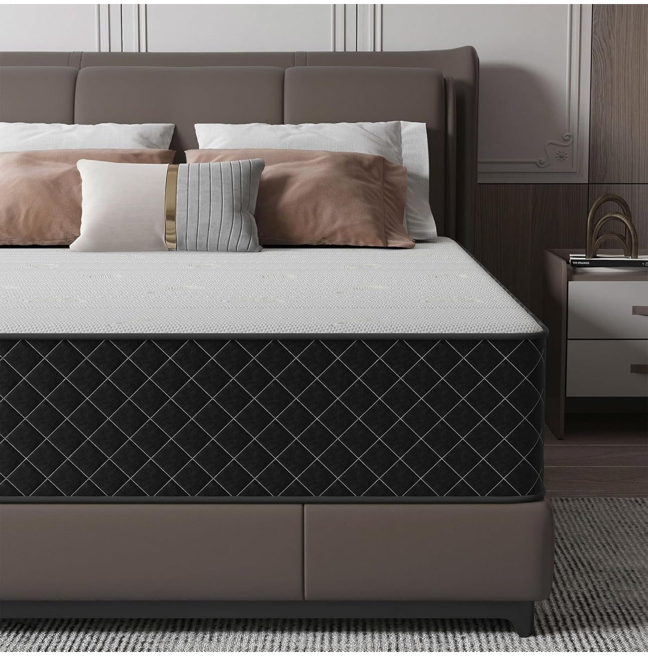 Single Mattress, 10 Inch Hybrid Mattress with Breathable Foam and Individually Pocket Spring