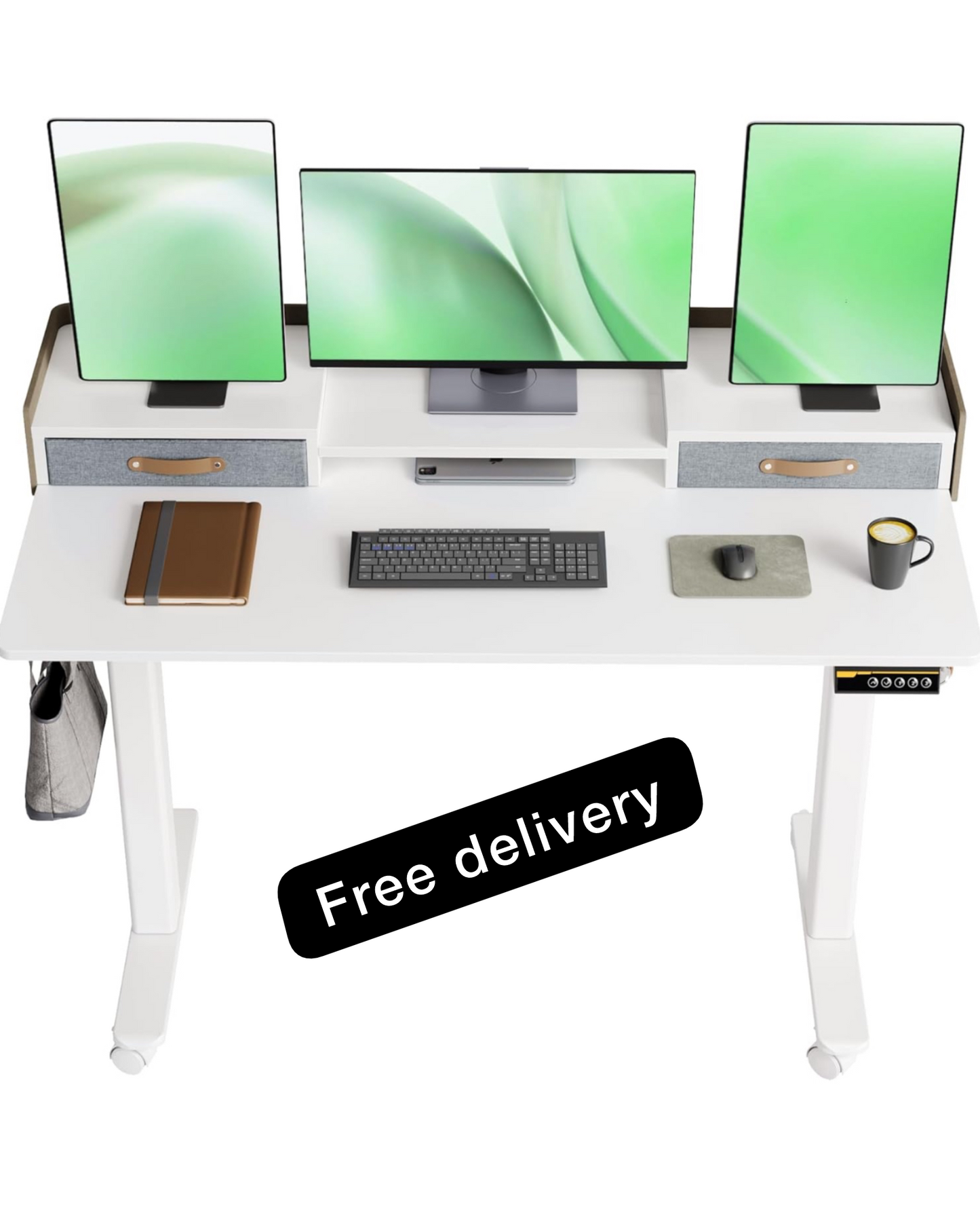 Electric Standing Desk with Drawers