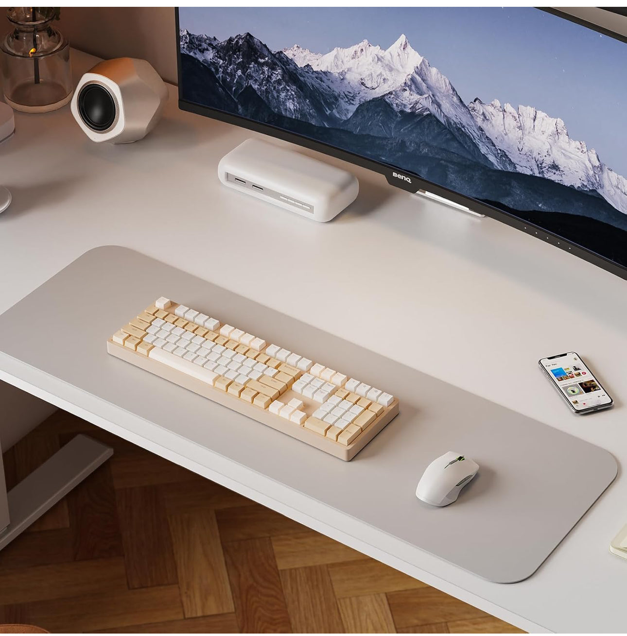 100 x 60 cm Standing Desk, Electric Height Adjustable Desk with 2 Hooks