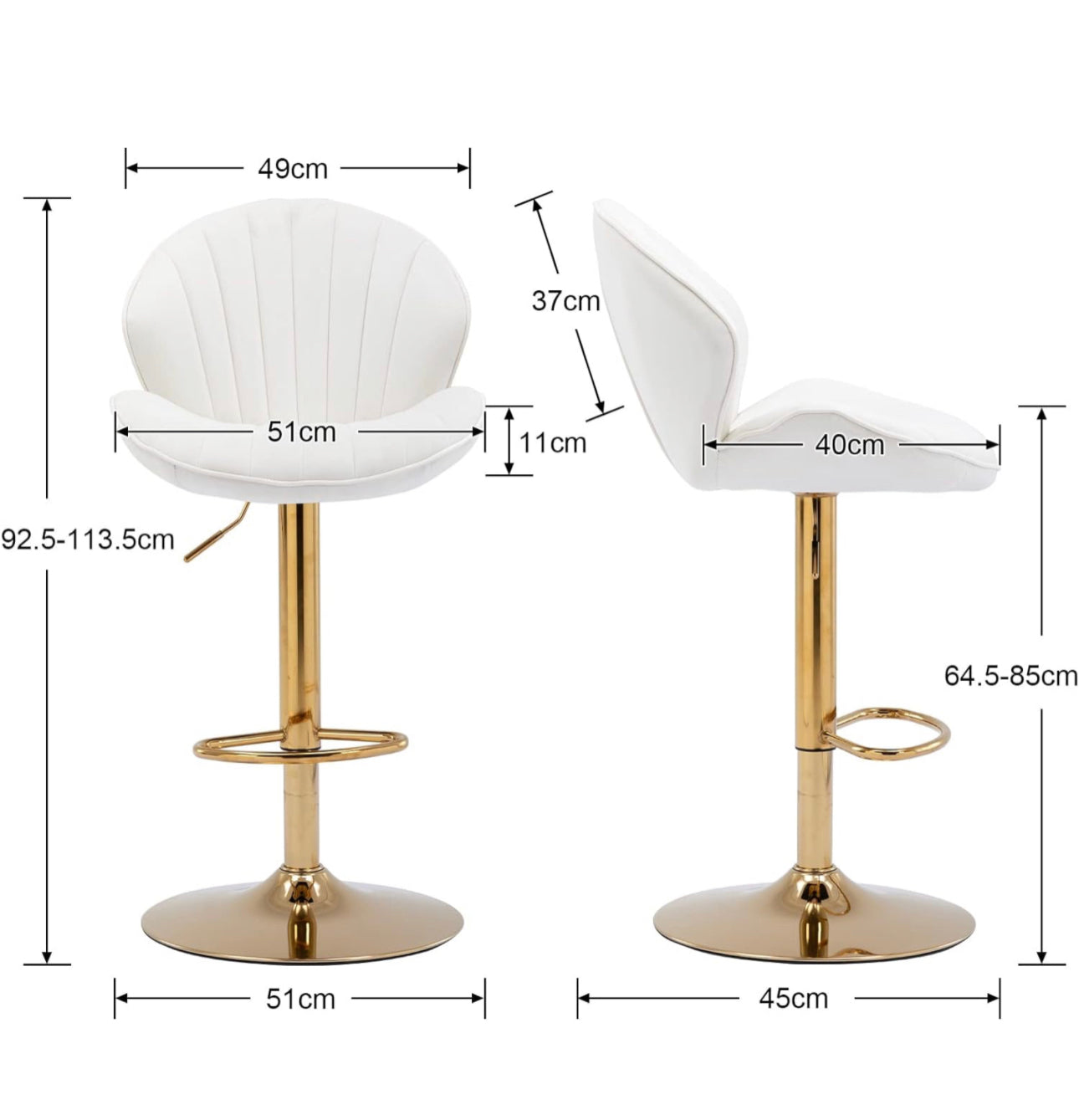 Velvet Bar Stools Set of 2