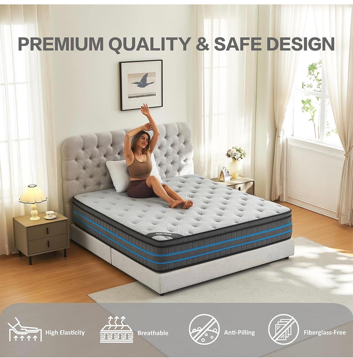 4FT6 Double Mattress,135x190x28cm Hybrid Pocket Sprung, Med Firm
7 Zone Pocket Springs, breathable cover, strong edge support, motion isolation, comfort foam layer