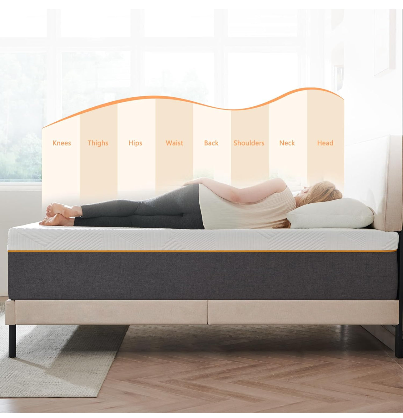 Mattress,22cm Thickness Double Mattress with Memory Foam